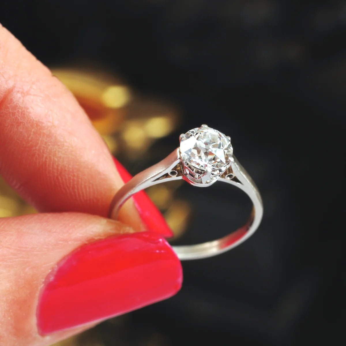Elegant Solitaire Crystal Ring